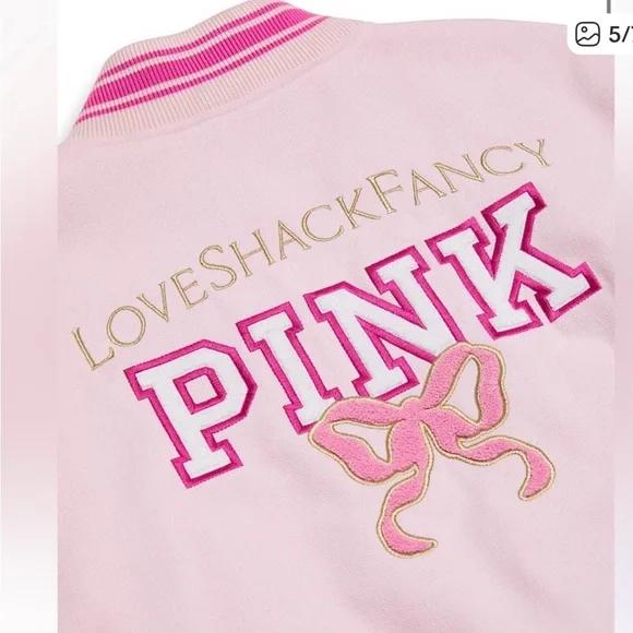 🎀🌸🩷🎀 VS LOVE SHACK FANCY VARSITY JACKET🎀🌸🩷🎀 - Picture 3 of 6